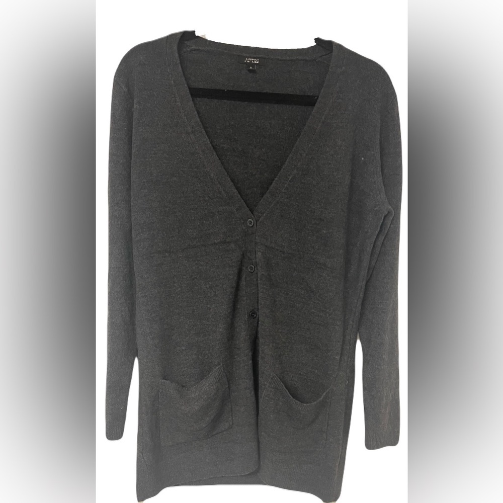 Apt. 9 gray, button-up, cardigan sweater